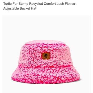 Turtle Fur Stomp Aduustable Pink Fleece Bucket Hat